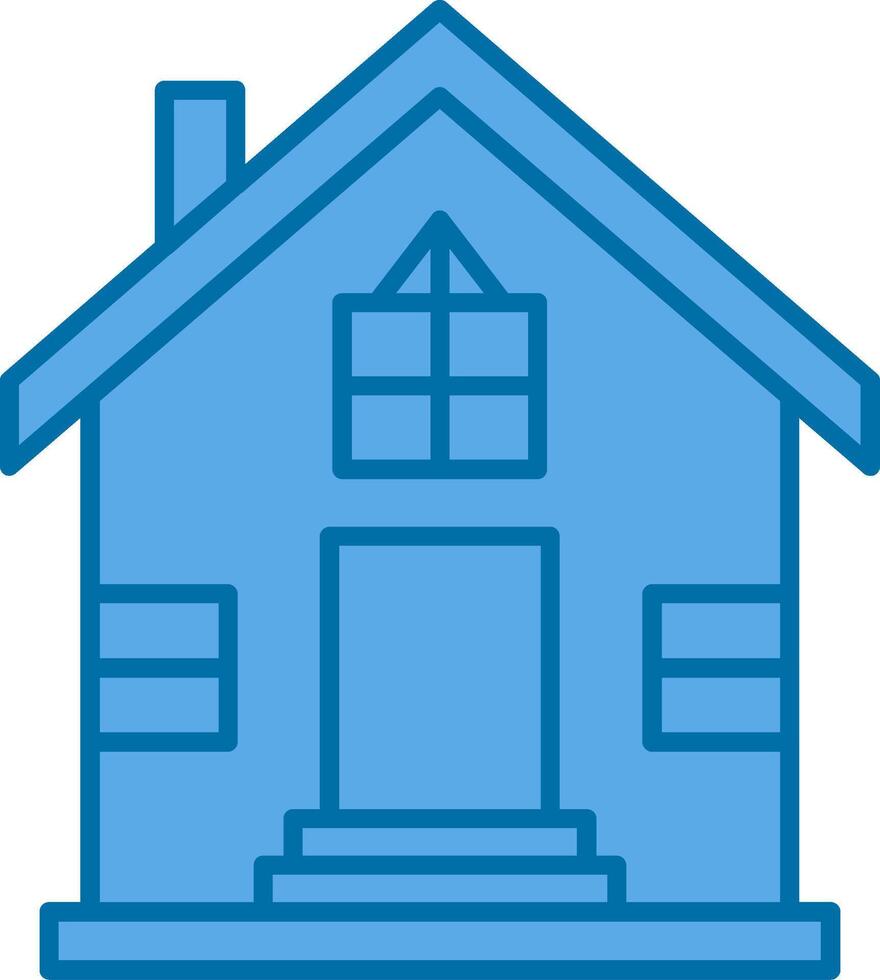 Hut Filled Blue  Icon vector