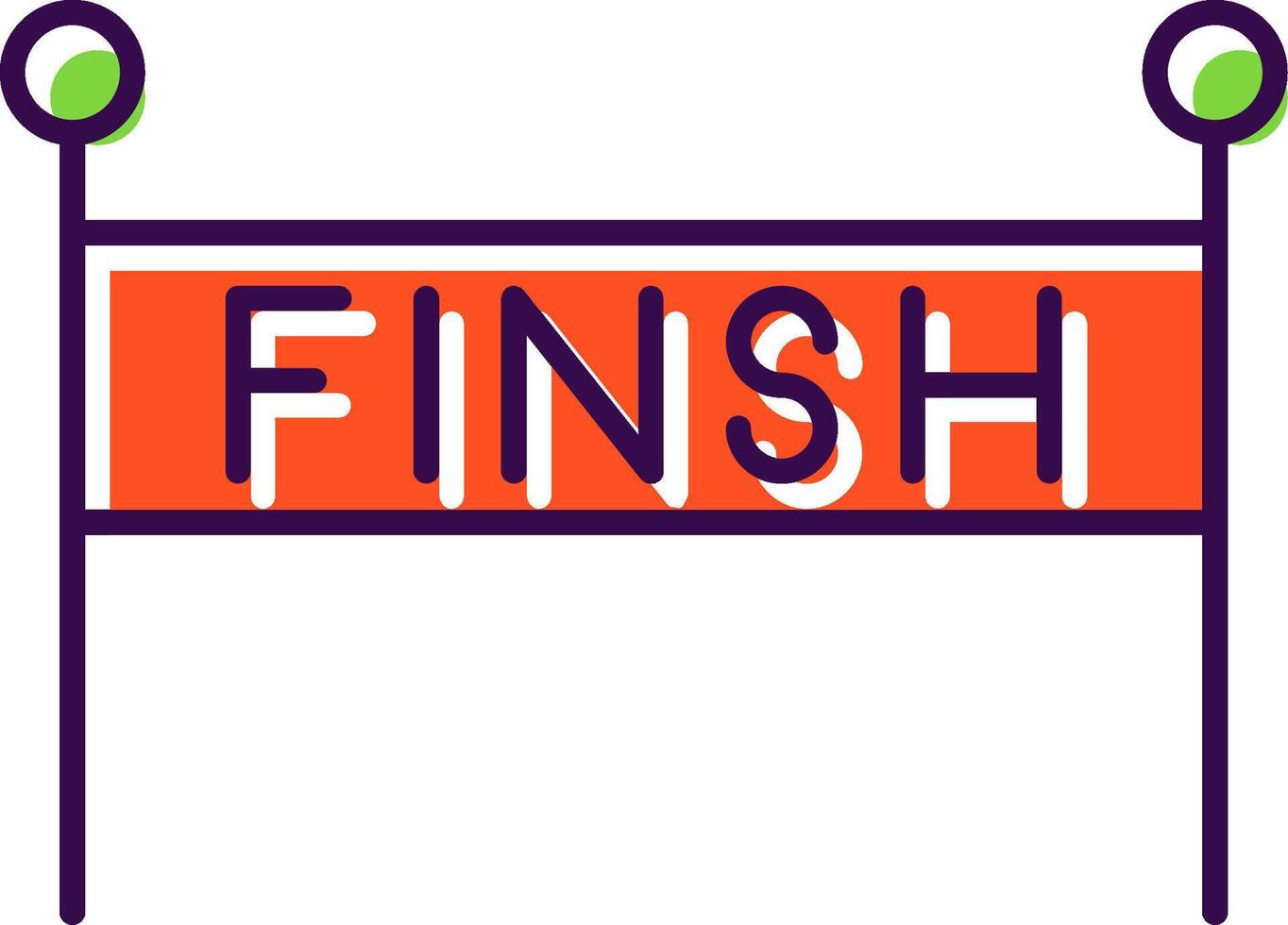 Finish Line Filled  Icon vector