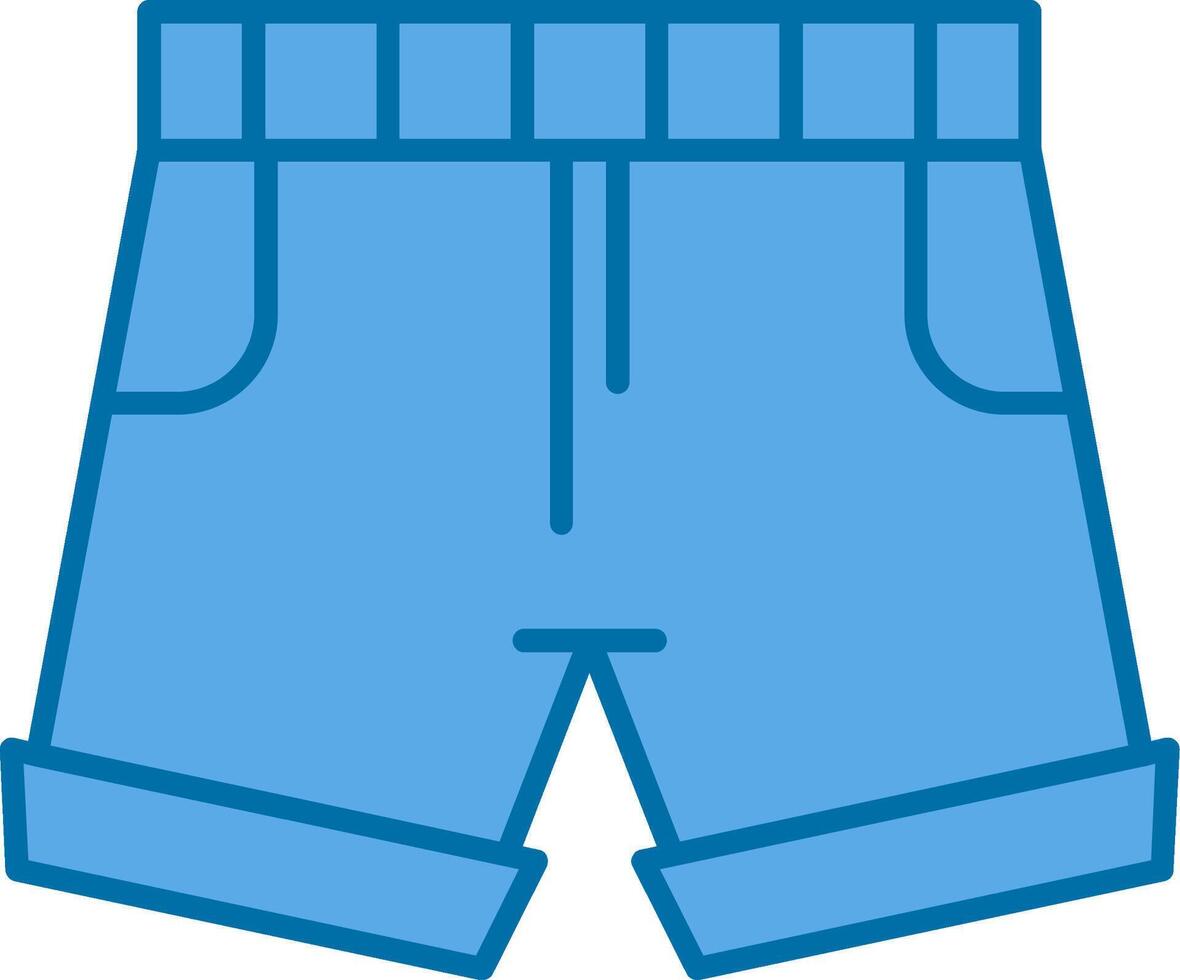 pantalones cortos lleno azul icono vector