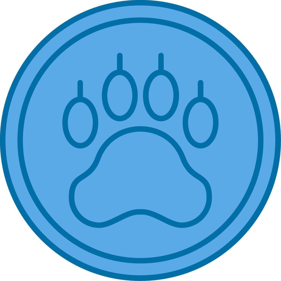 Pawprint Filled Blue  Icon vector