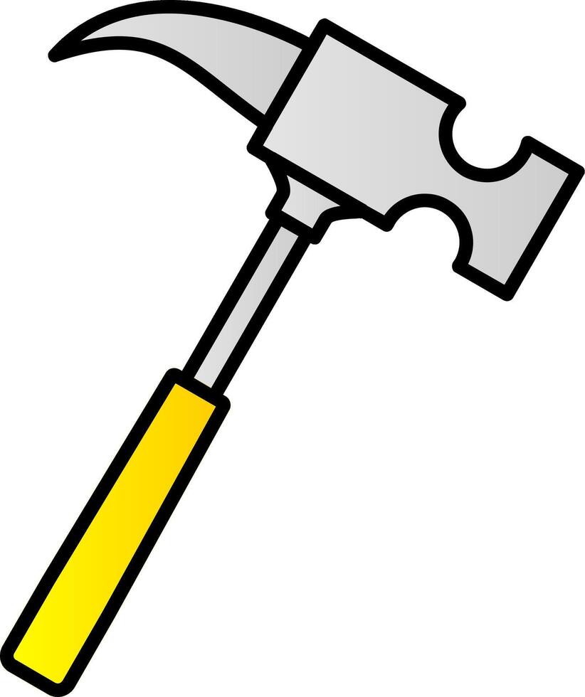 Hammer Line Filled Gradient  Icon vector