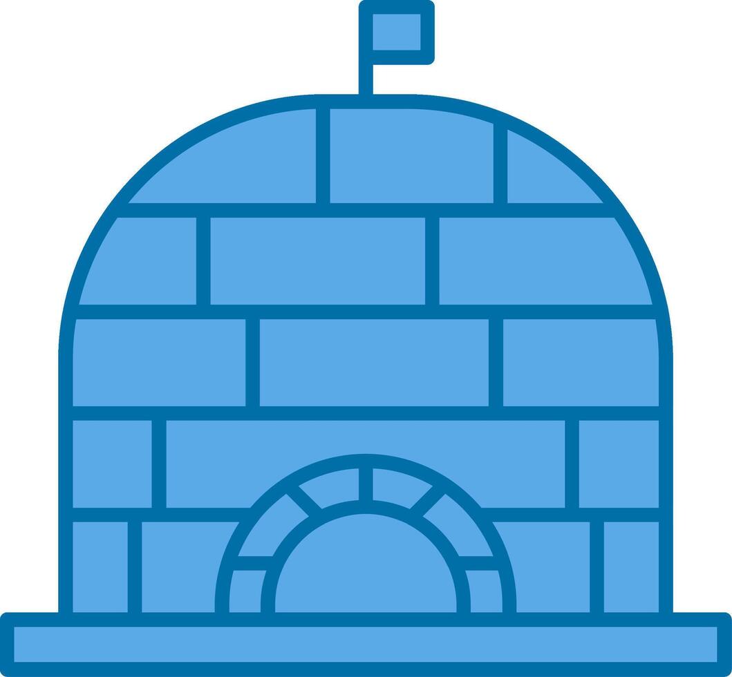 Igloo Filled Blue  Icon vector