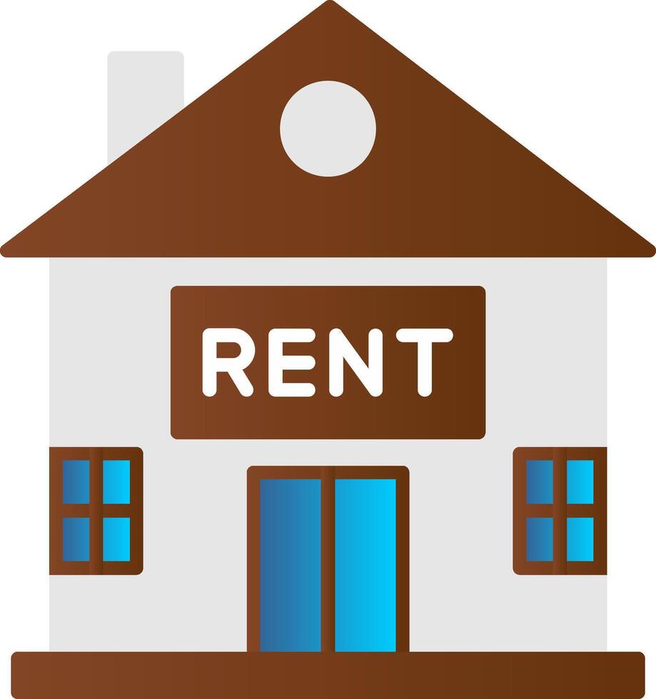 House for Rent Flat Gradient  Icon vector