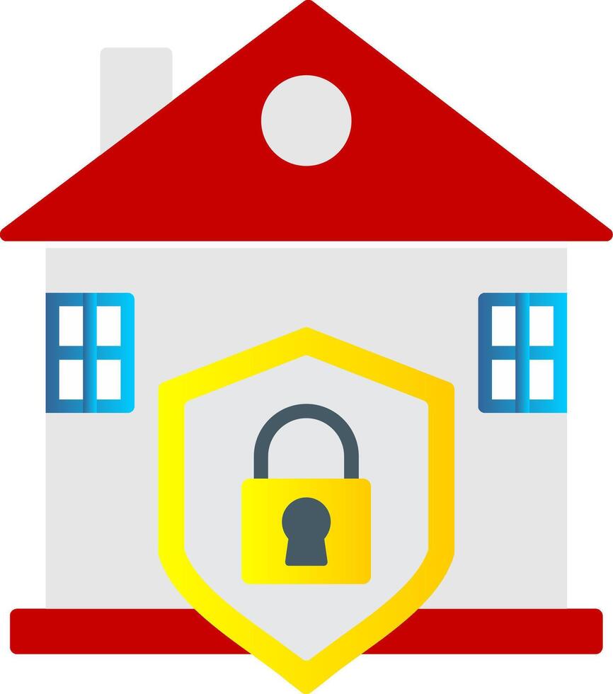 House Protection Flat Gradient  Icon vector