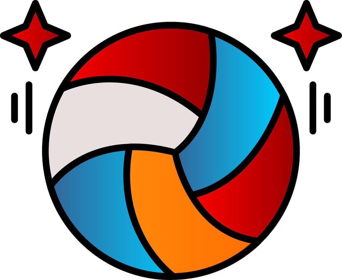 Volleyball Line Filled Gradient  Icon vector