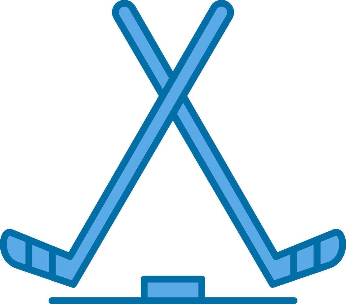 Ice Hockey Filled Blue  Icon vector