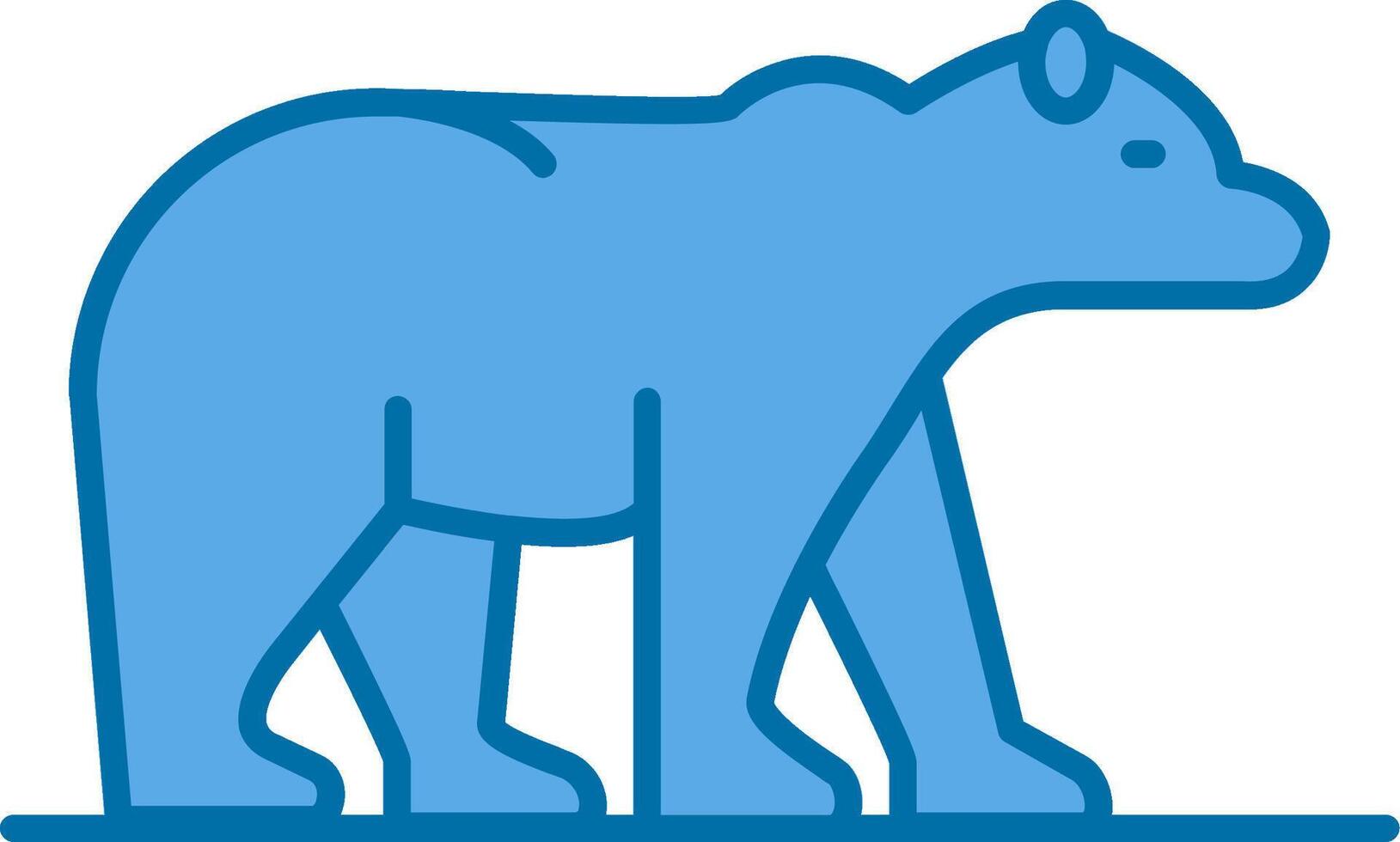Polar Bear Filled Blue  Icon vector