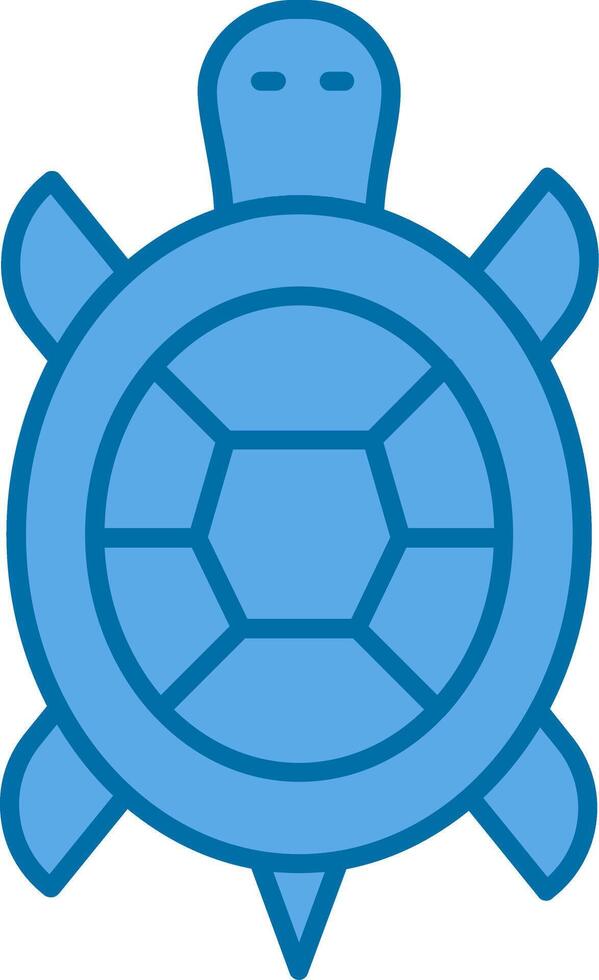Turtle Filled Blue  Icon vector