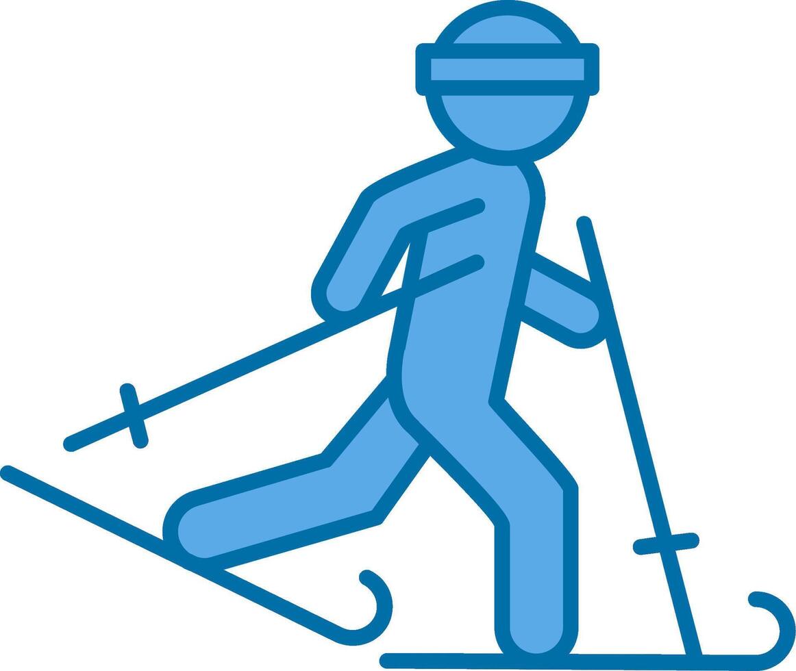 Ski Filled Blue  Icon vector