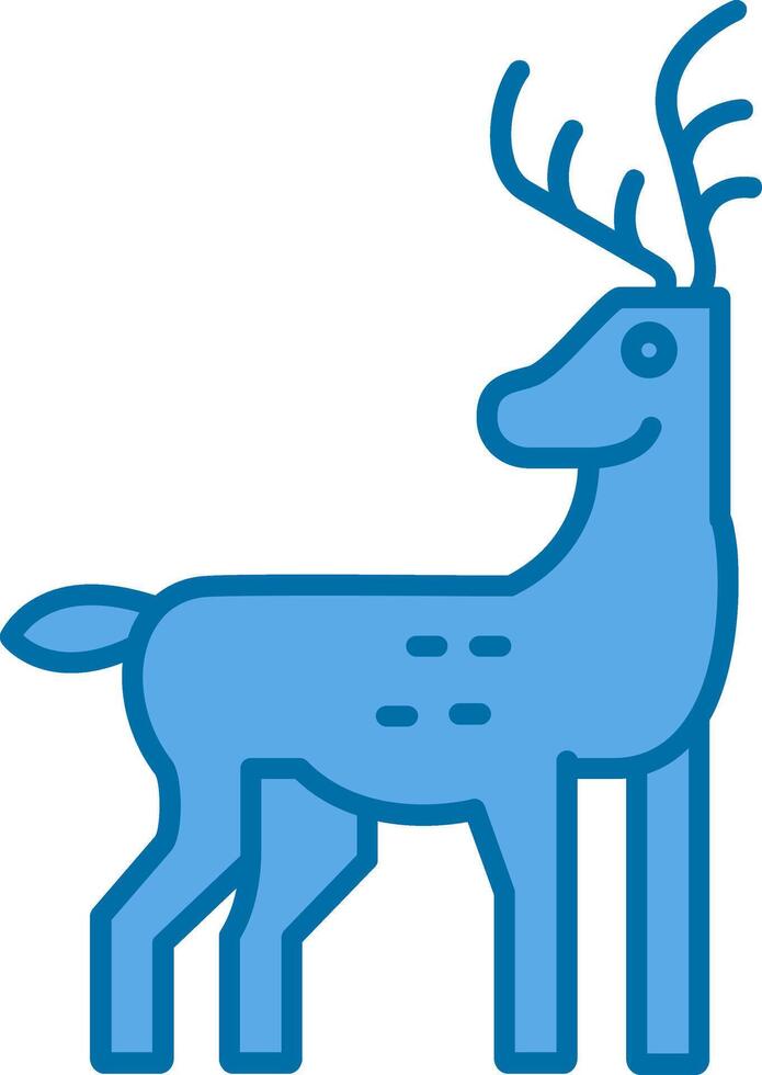 Reindeer Filled Blue  Icon vector