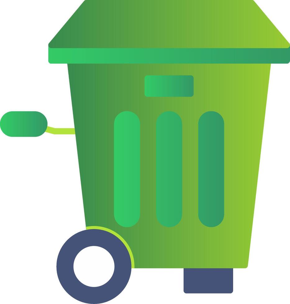 Trash Bin Flat Gradient  Icon vector