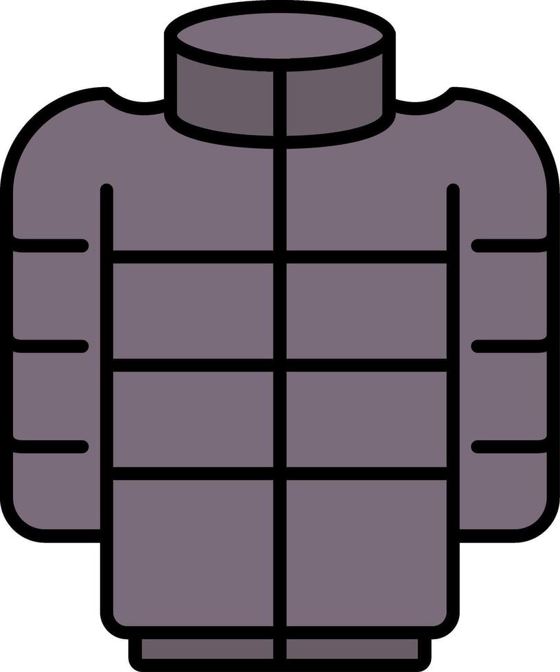 Puffer Coat Line Filled Gradient  Icon vector