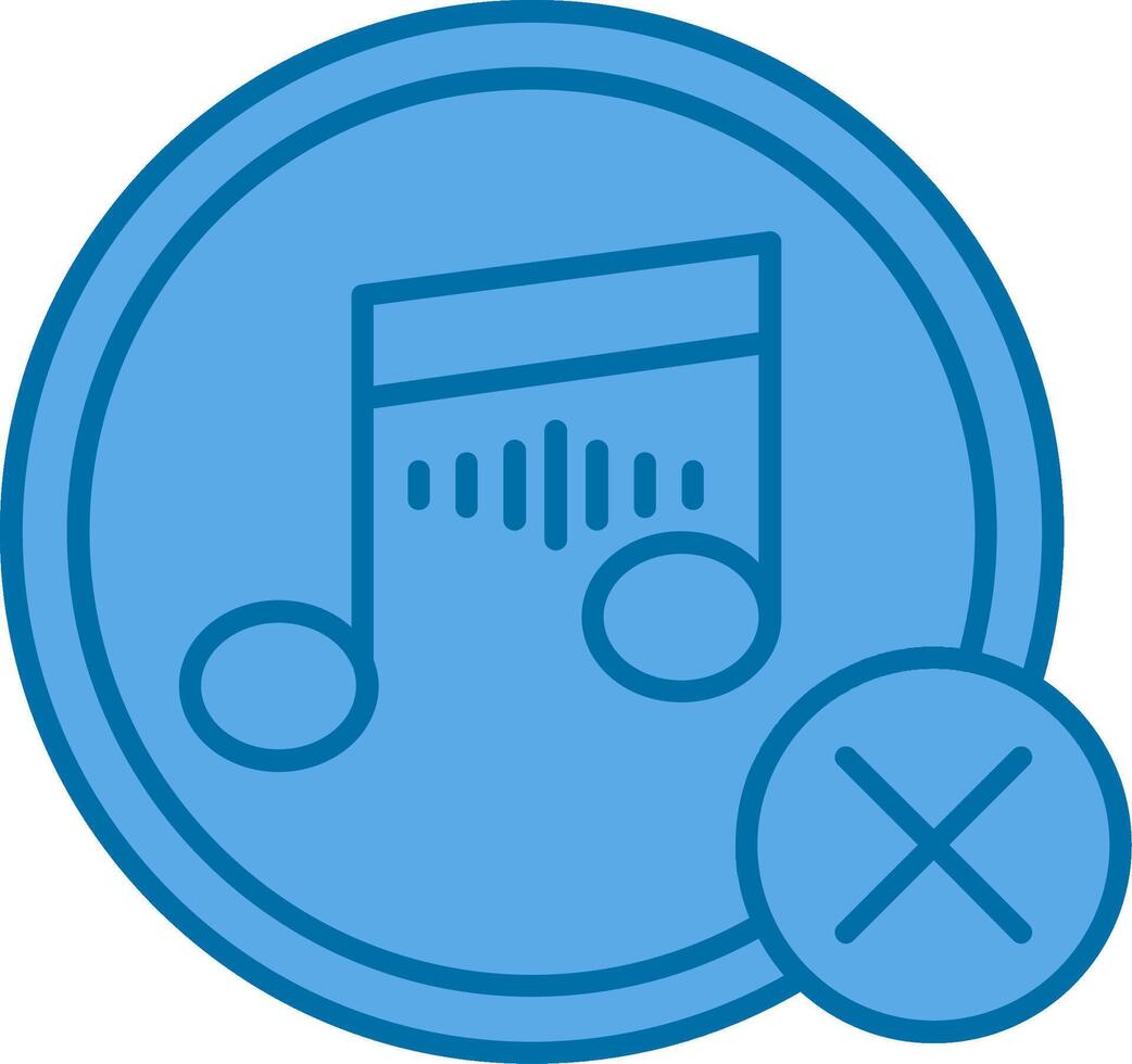 No música lleno azul icono vector