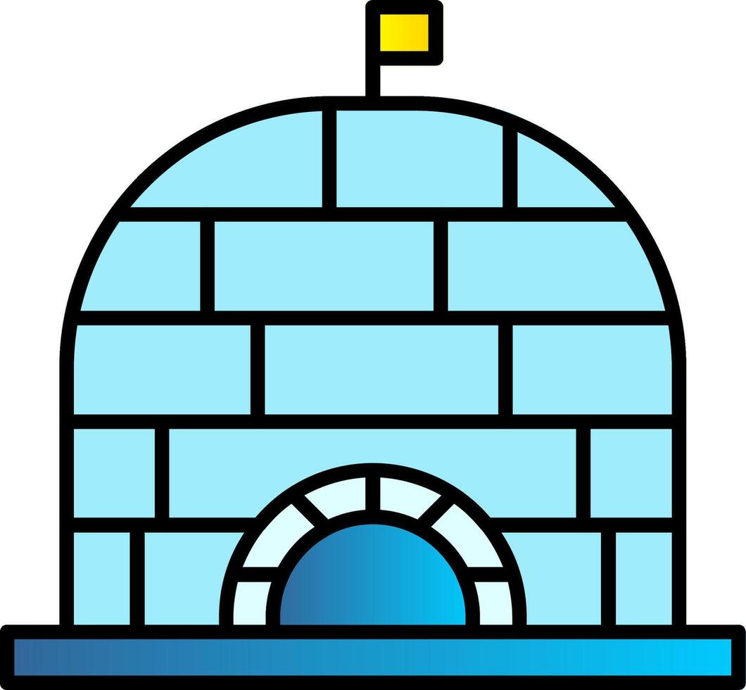 Igloo Line Filled Gradient  Icon vector
