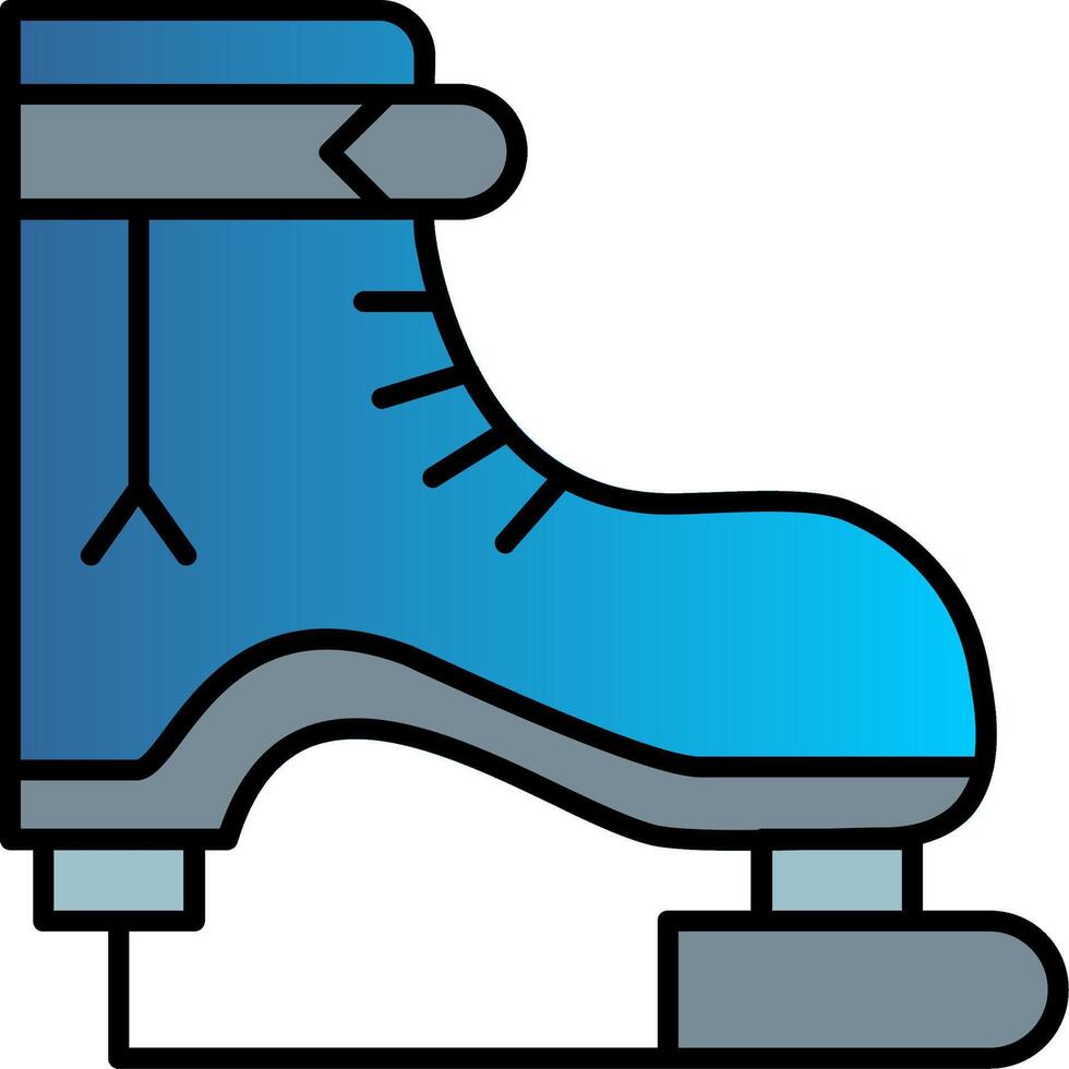 Ice Skate Line Filled Gradient  Icon vector