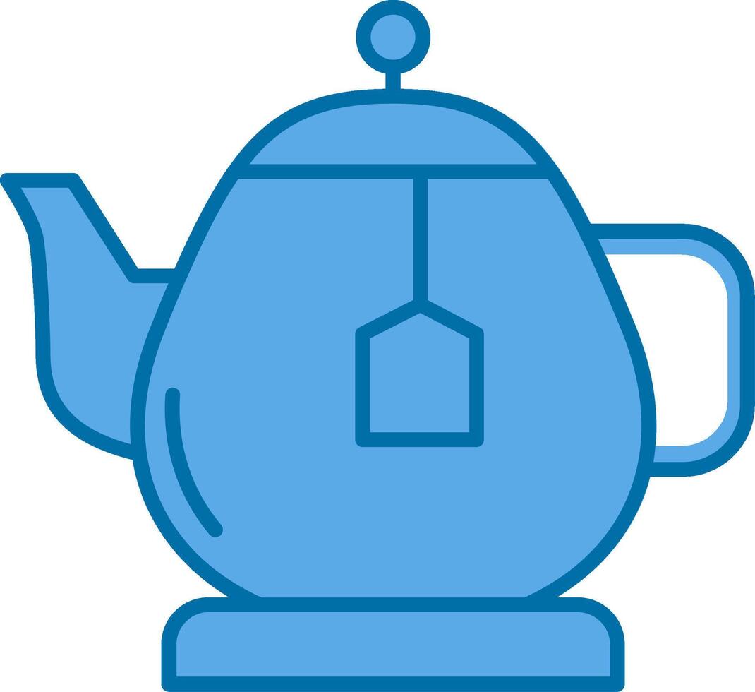 Teapot Filled Blue  Icon vector