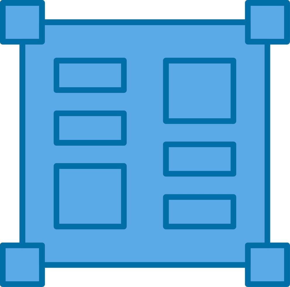 Layout Tools Filled Blue  Icon vector