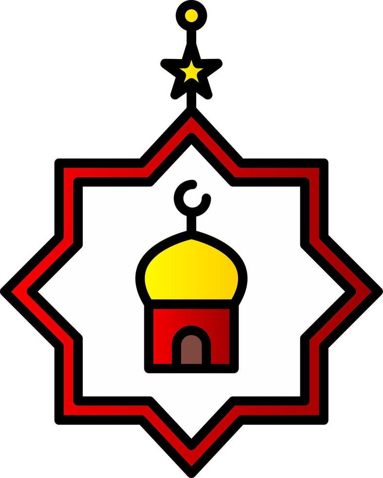 Eid Celebration Line Filled Gradient  Icon vector