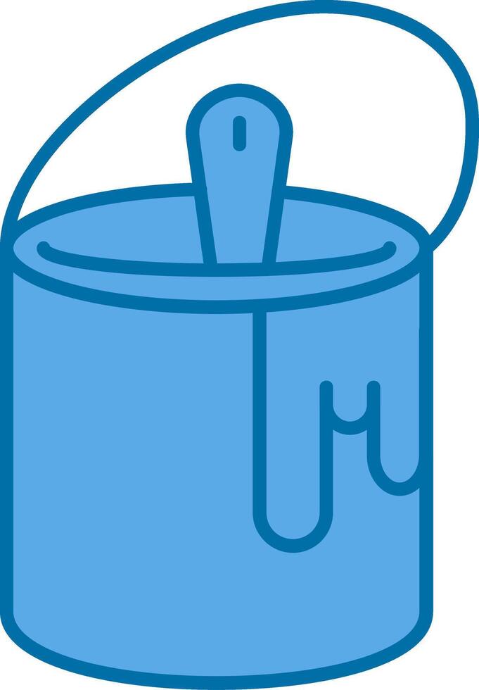 Tin with Paint Filled Blue  Icon vector