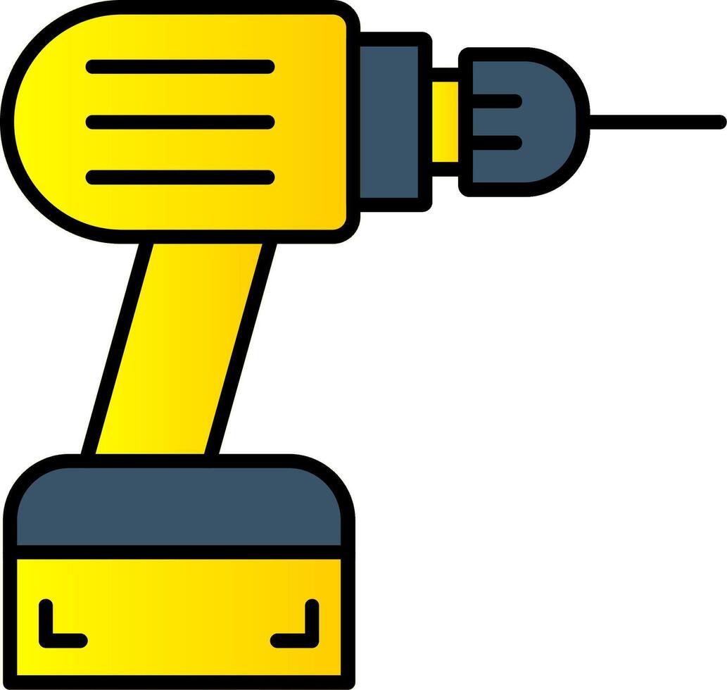 Electric Drill Line Filled Gradient  Icon vector