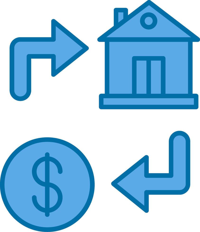 Property Exchange Filled Blue  Icon vector