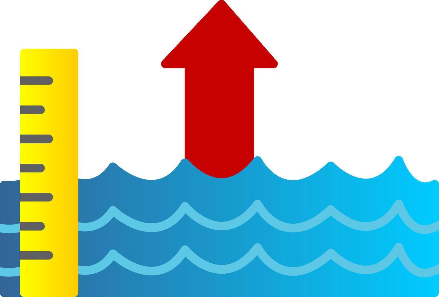 Sea Level Rise Flat Gradient  Icon vector