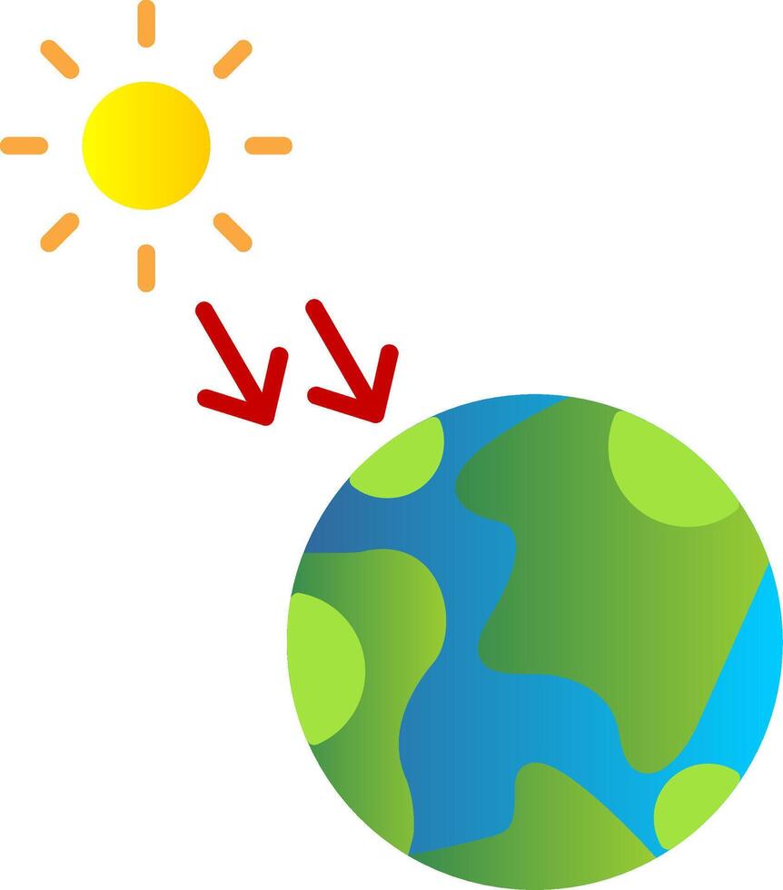 Solar Radiation Flat Gradient  Icon vector