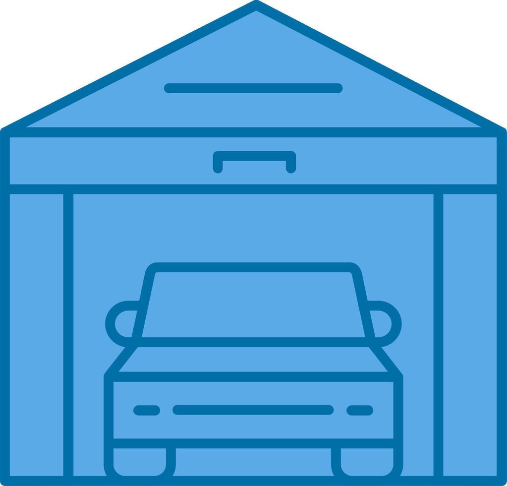Garage Filled Blue  Icon vector