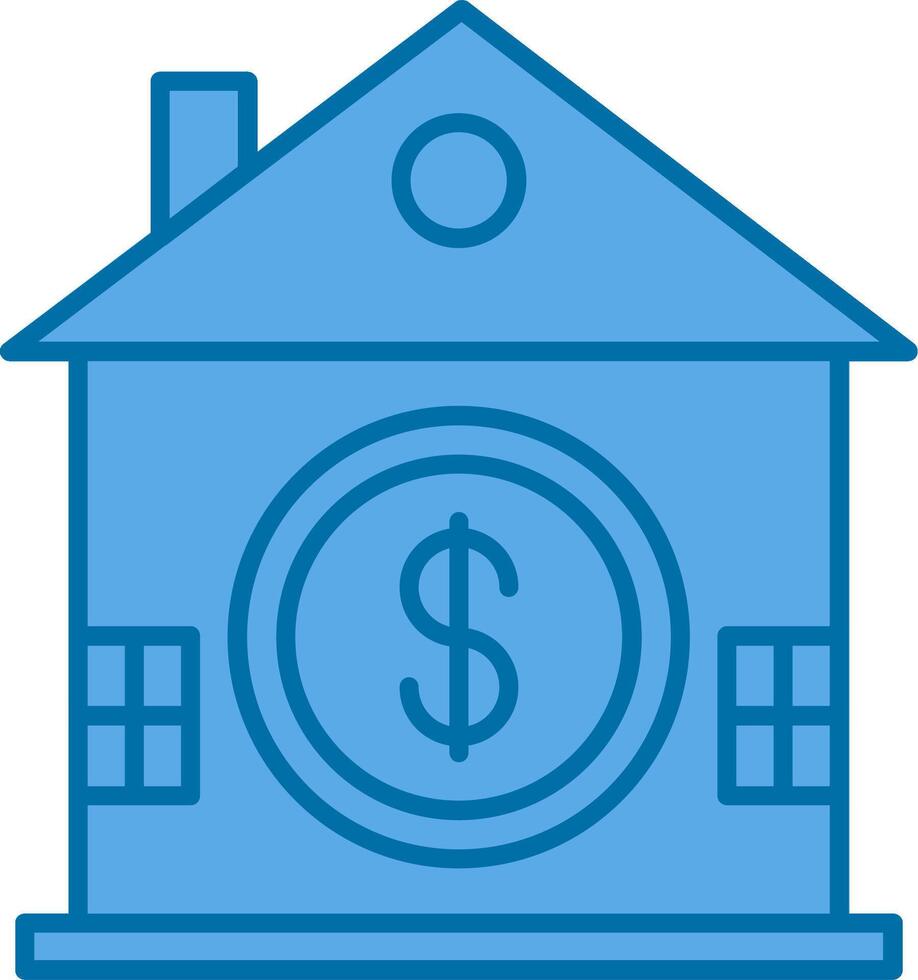 House Saving Filled Blue  Icon vector