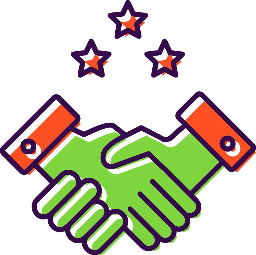 Partnership Handshake Filled  Icon vector