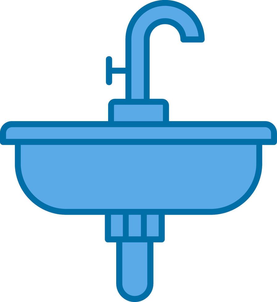 Sink Filled Blue  Icon vector