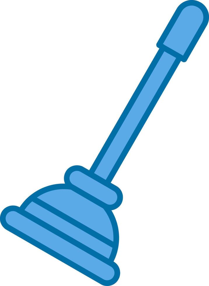 Plunger Filled Blue  Icon vector
