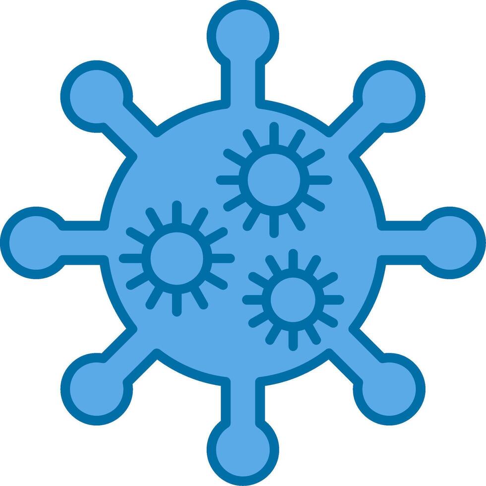 Virus Filled Blue  Icon vector