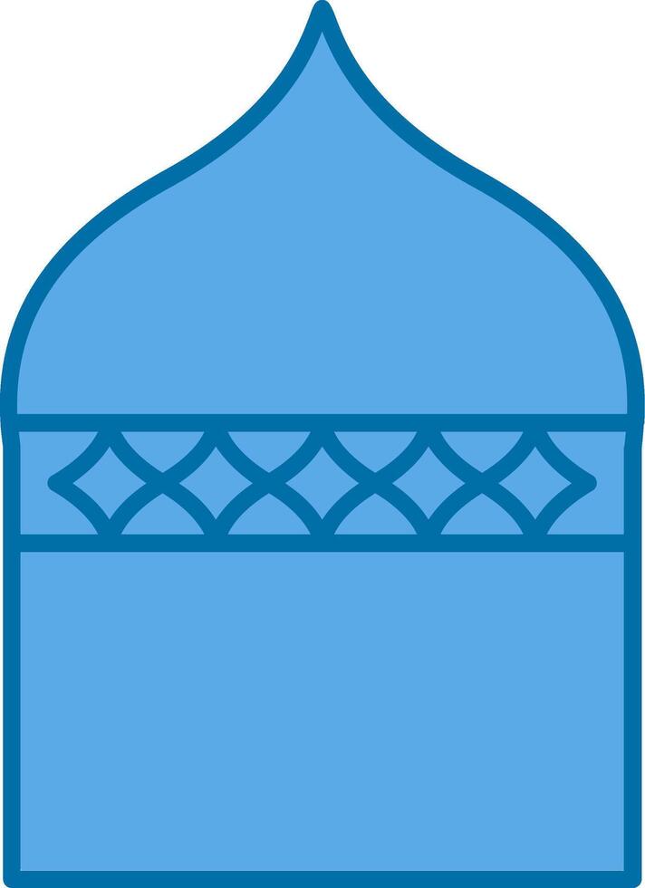 Islamic Architecture Filled Blue  Icon vector