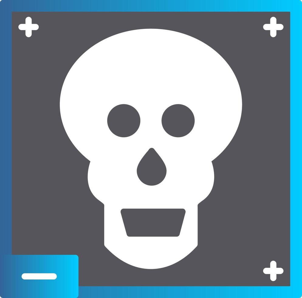 cráneo X - rayo plano degradado icono vector