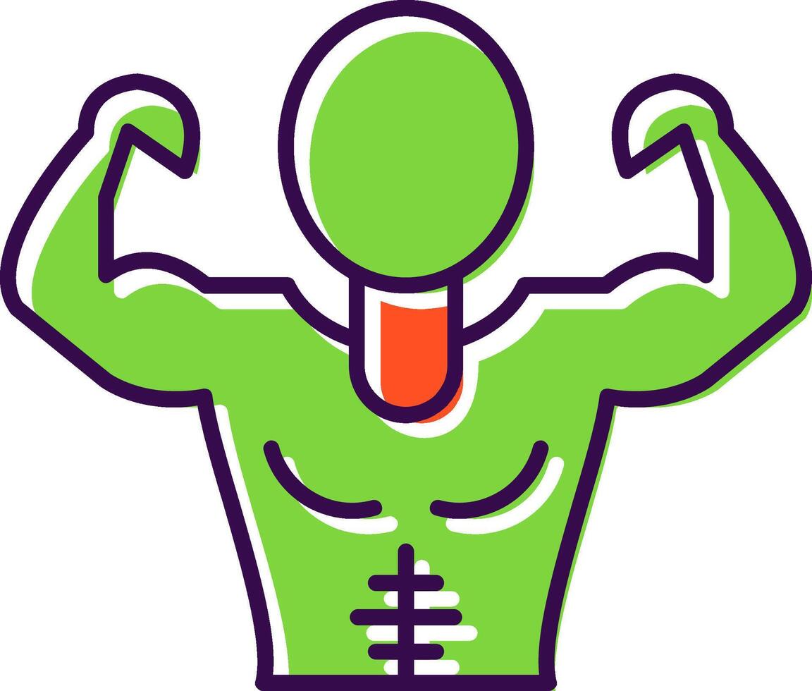 Muscle Man Filled  Icon vector