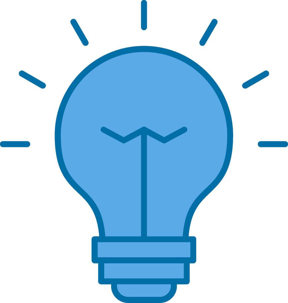 idea lleno azul icono vector