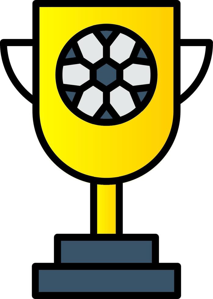 trofeo línea lleno degradado icono vector