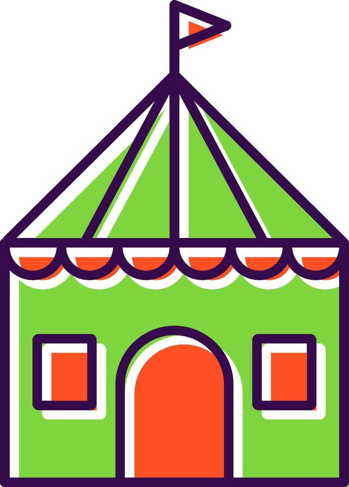 Circus Tent Filled  Icon vector