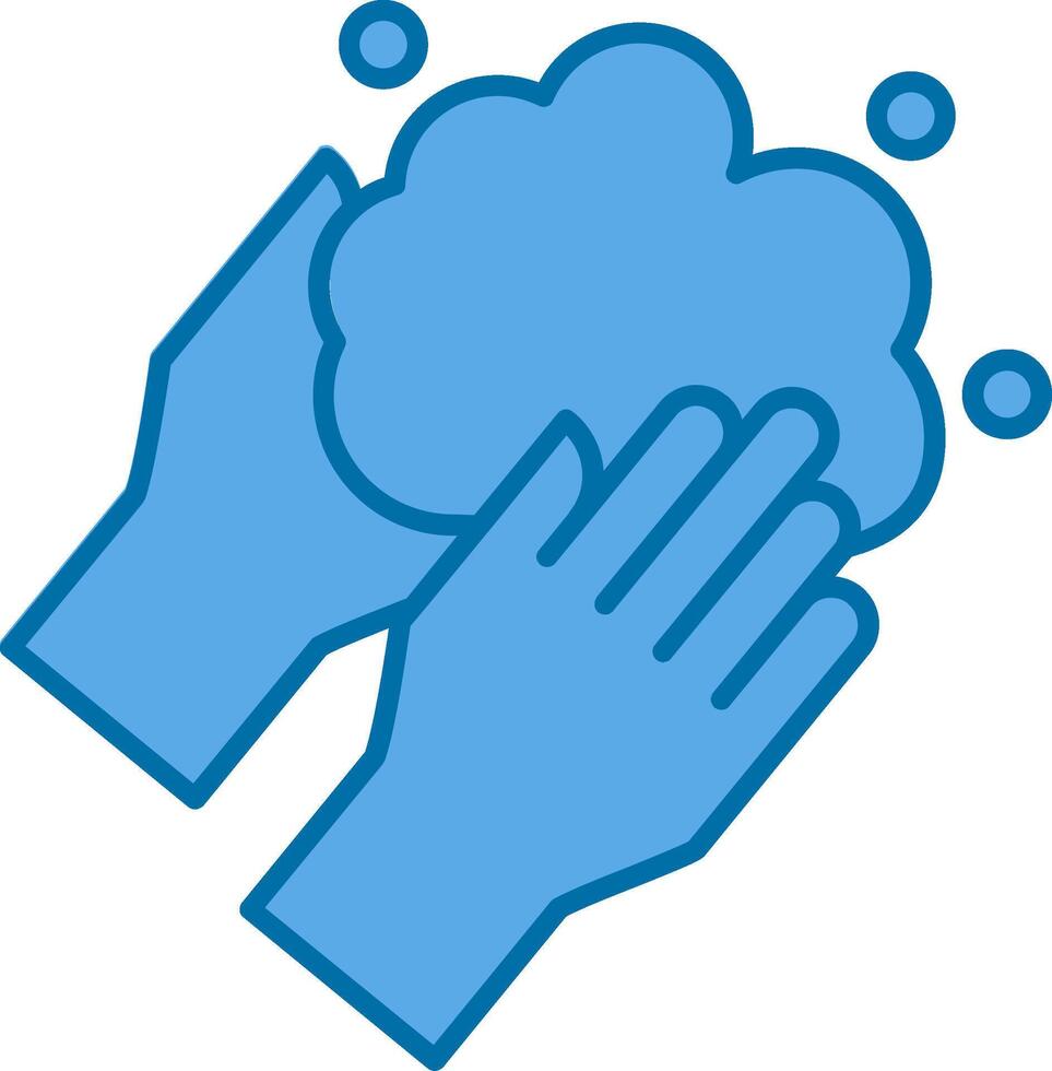 Hand Washing Filled Blue  Icon vector