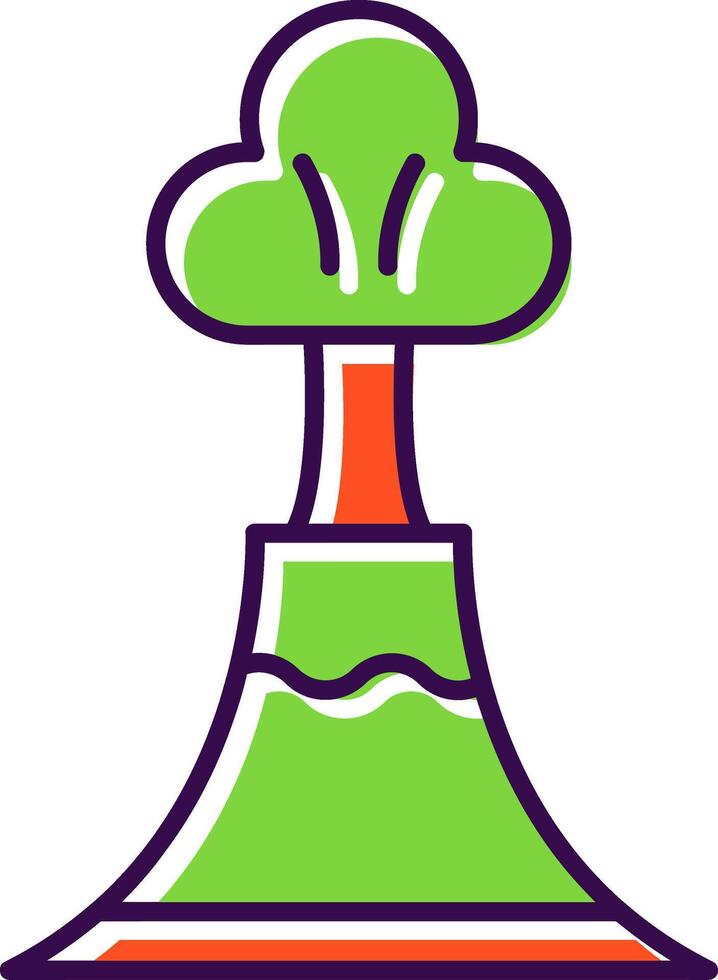 Volcano Filled  Icon vector