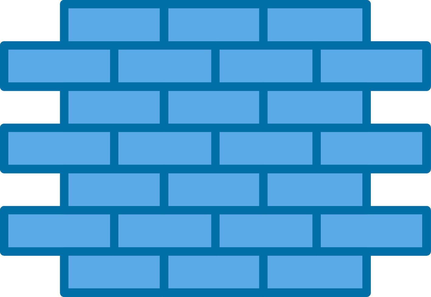 Brick Wall Filled Blue  Icon vector