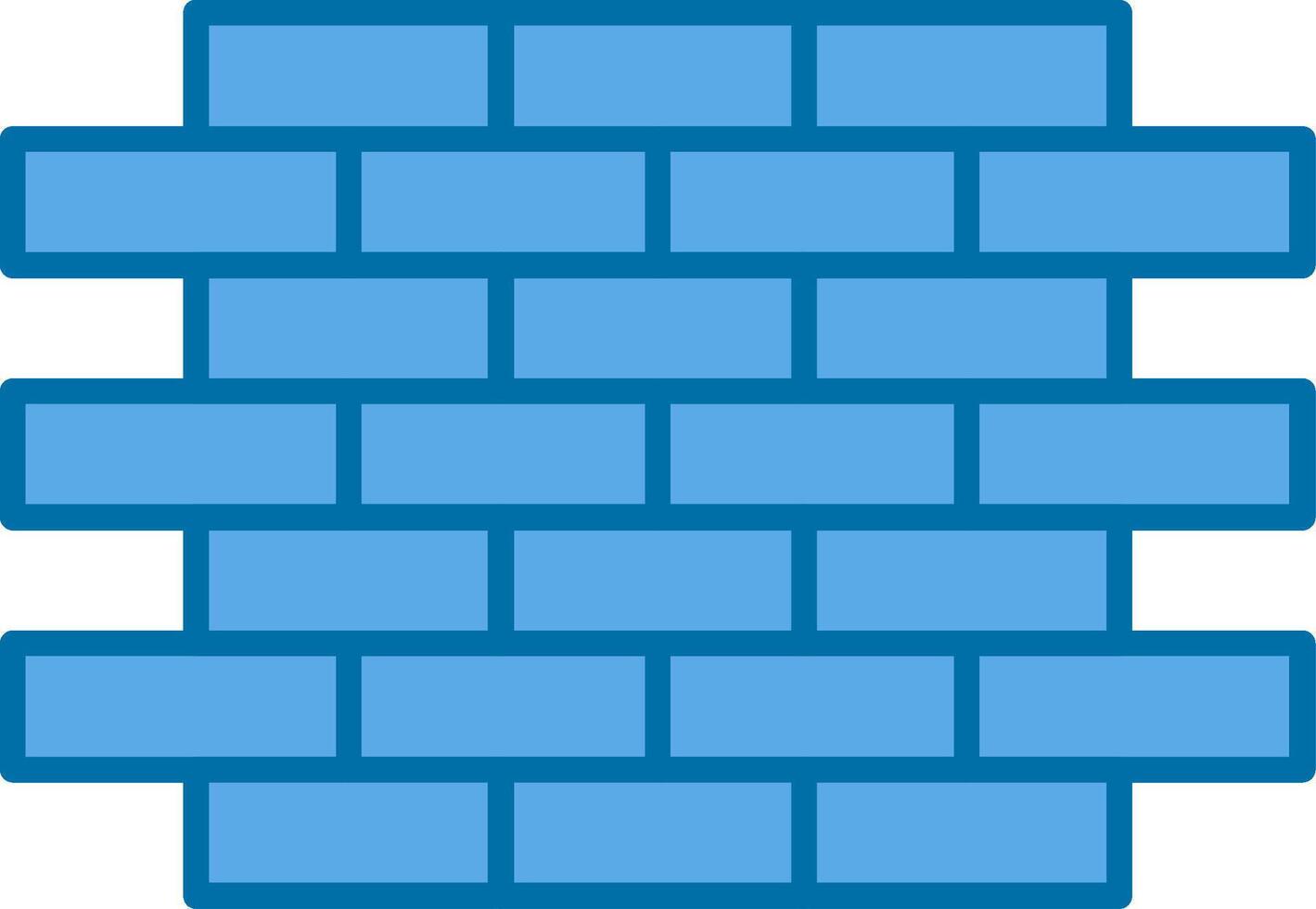 ladrillo pared lleno azul icono vector