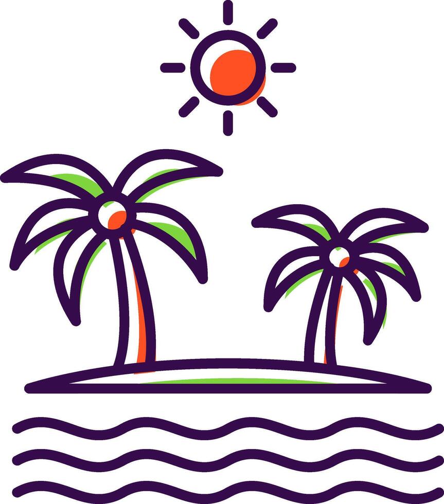 Island Filled  Icon vector