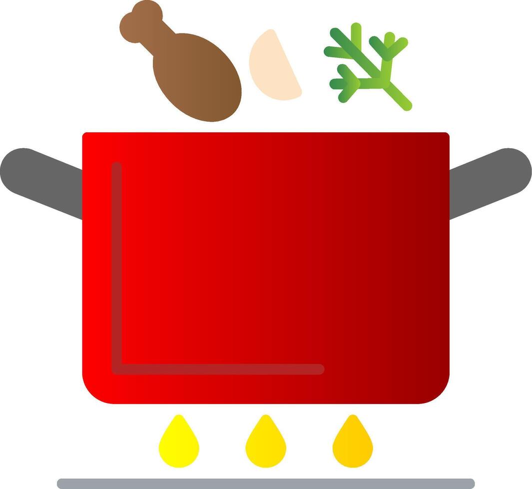 Soup Pot Flat Gradient  Icon vector