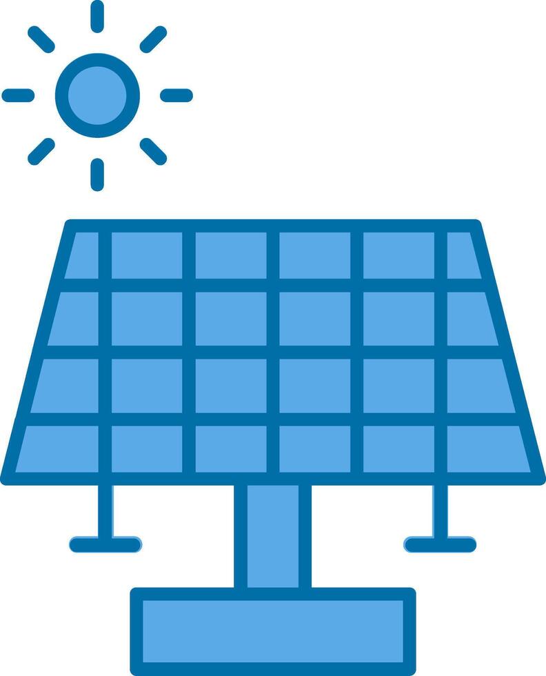 Solar Panel Filled Blue  Icon vector