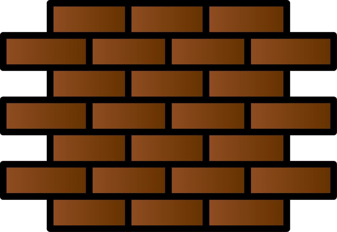 Brick Wall Line Filled Gradient  Icon vector