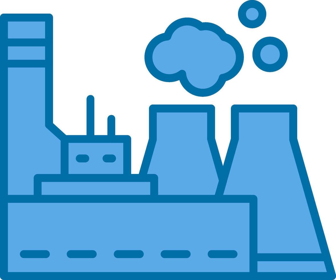 Power Station Filled Blue  Icon vector