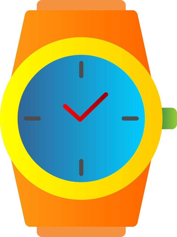 elegante reloj plano degradado icono vector