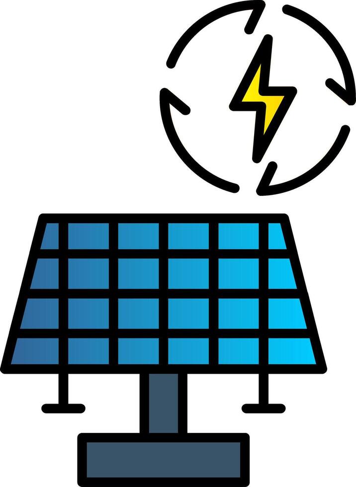 renovable energía línea lleno degradado icono vector